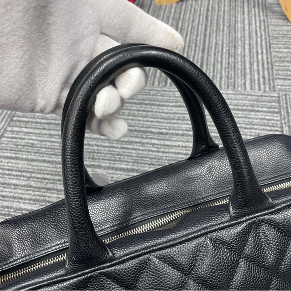 CHANEL Black Quilted Caviar Leather Boston Bag - Picture 3 of 16